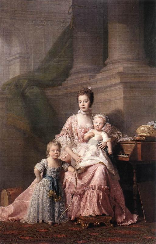 RAMSAY, Allan Queen Charlotte with her Two Children dy Germany oil painting art